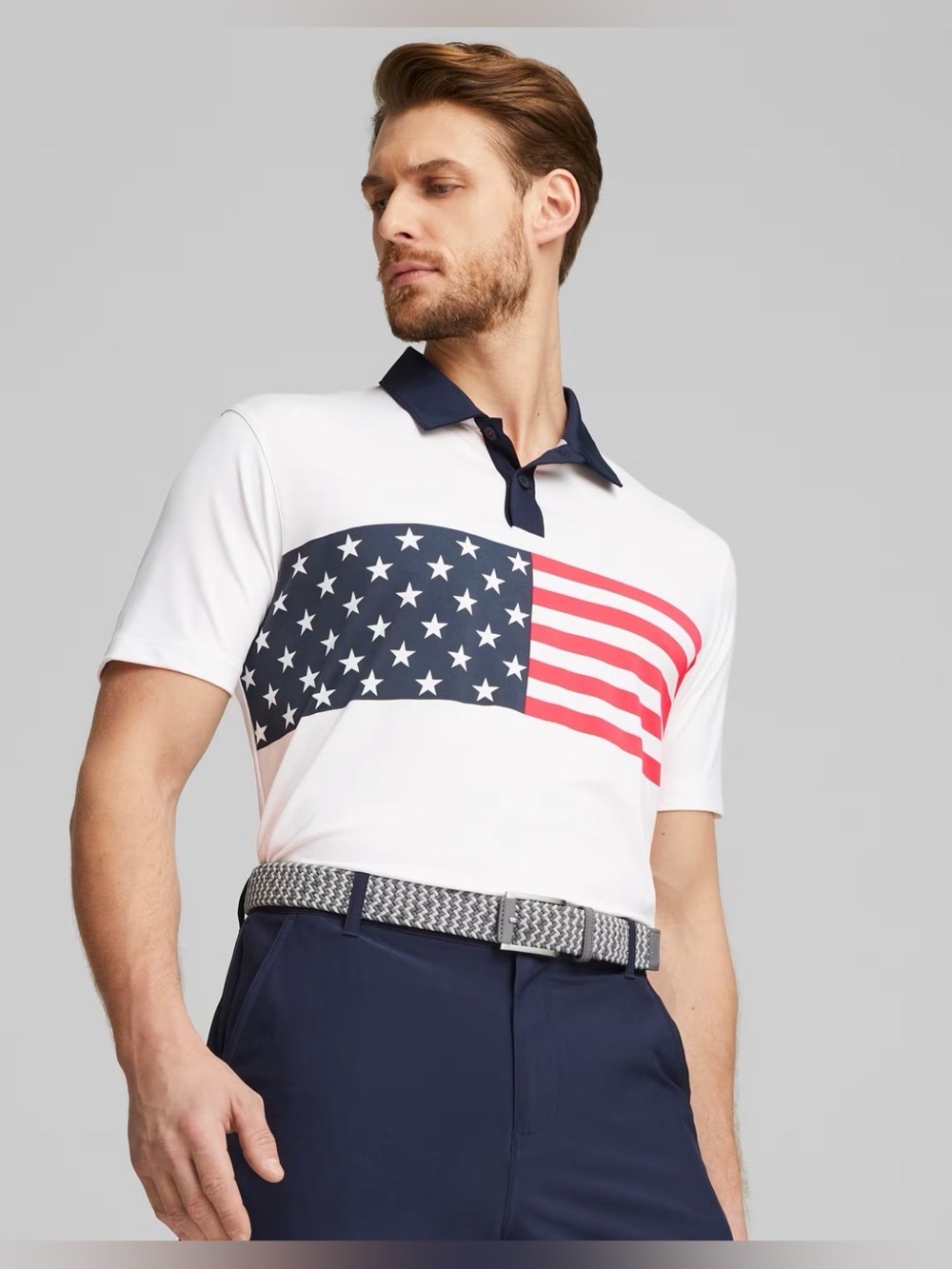 PUMA x VOLITION Men's Polo Shirt - USA Flag